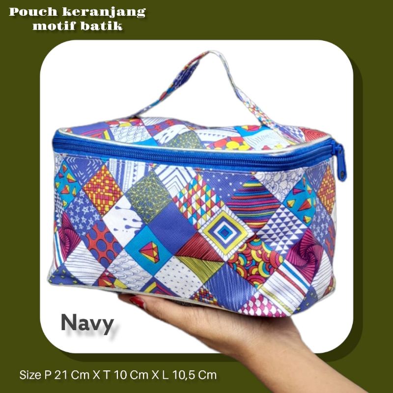 POUCH KOSEMETIK KERANJANG MOTIF BATIK