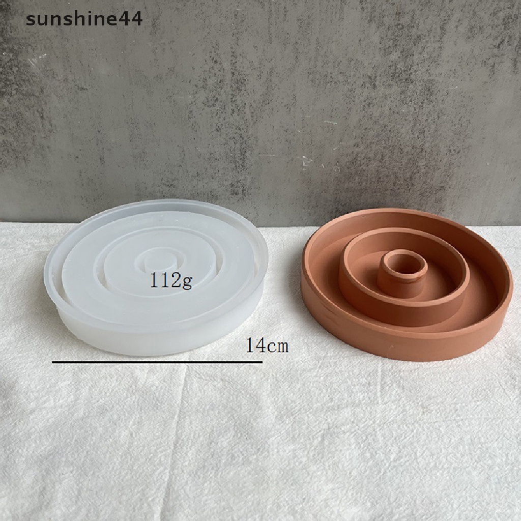 Sunshine Holder Tray Cetakan Lingkaran Silikon DIY Membuat Perhiasan Display Tray Mold.