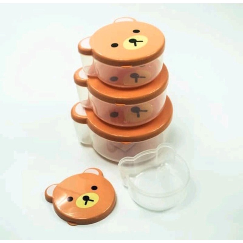TEMPAT MAKAN MOTIF ANIMAL 4 IN 1 RANTANG KARAKTER LUNCH BOX BPA FREE