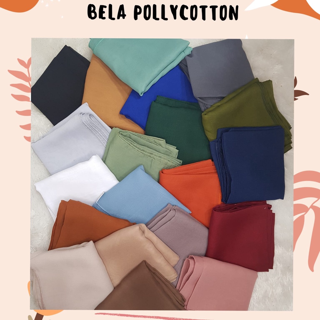 Hijab Bella Square PolyCotton - Segi Empat Bella Square Kualitas Original Premium