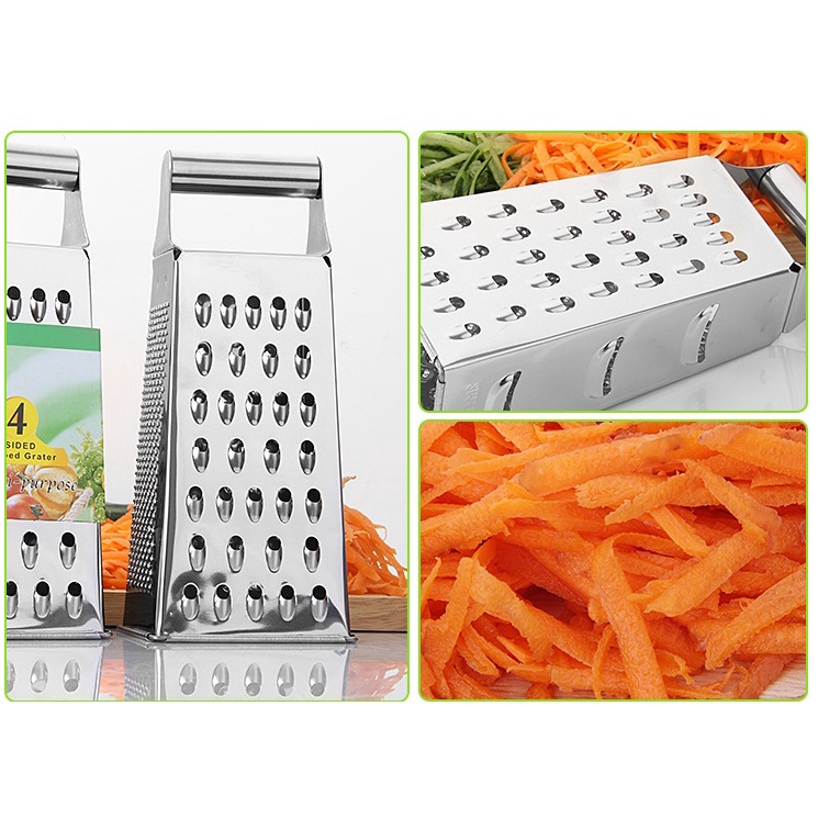 Parutan Menara Grater Stainless Steel 4 sisi Parutan Sayuran Dapur Menara 4 in 1 Parutan Keju Wortel Serbaguna TERMURAH TERLARIS