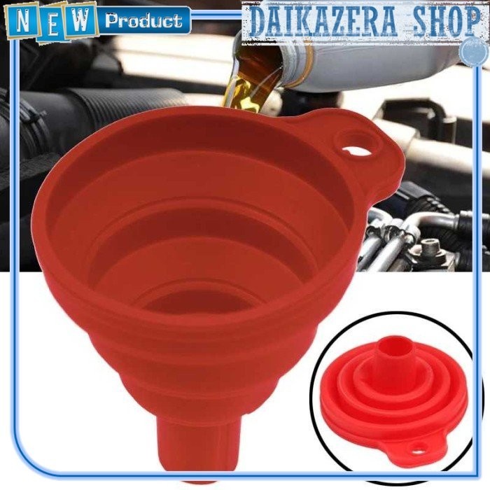 Corong Lipat Air Minyak Collapsible Silicone Funnel - Multi Warna