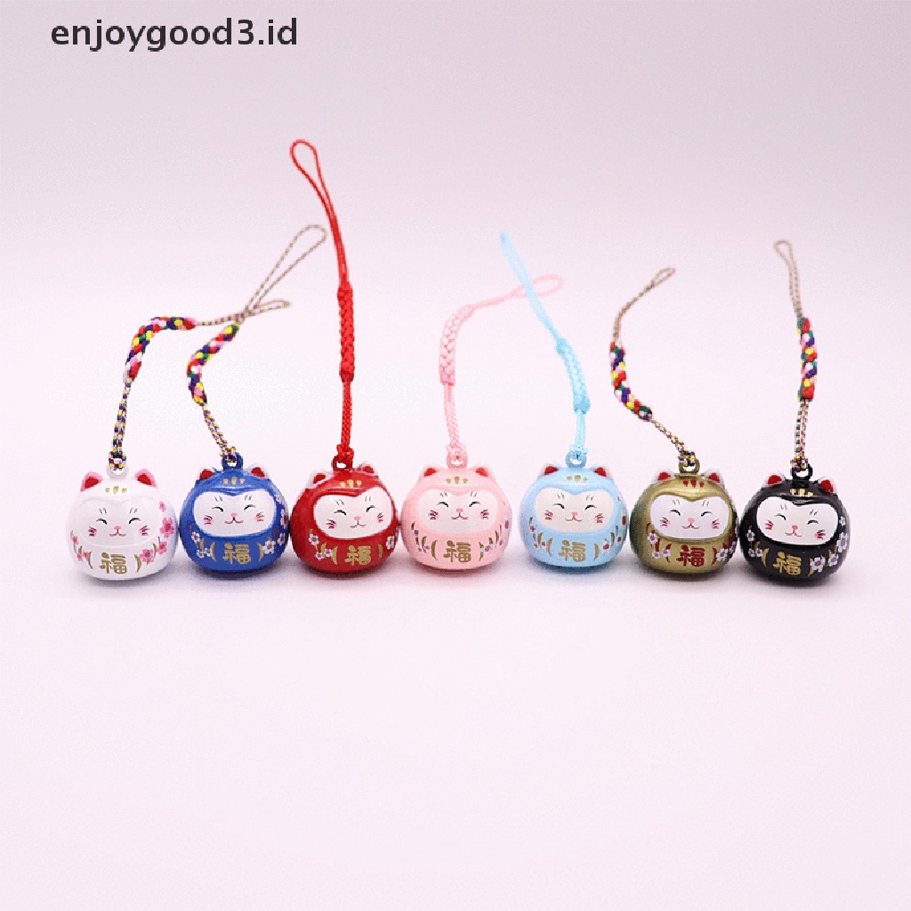 [Rready Stock] Lucu Kartun Jepang Lucky Cat Keychain Lucky Cat Trinket Car Key Pendant (ID)