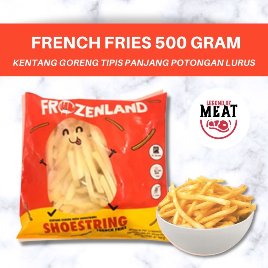 

Kentang Goreng/French Fries FROZENLAND Shoestring/Lurus - 500 Gram