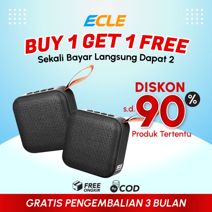 Ecle Portable Bluetooth Speaker Wireless Powerful Stereo Full Bass