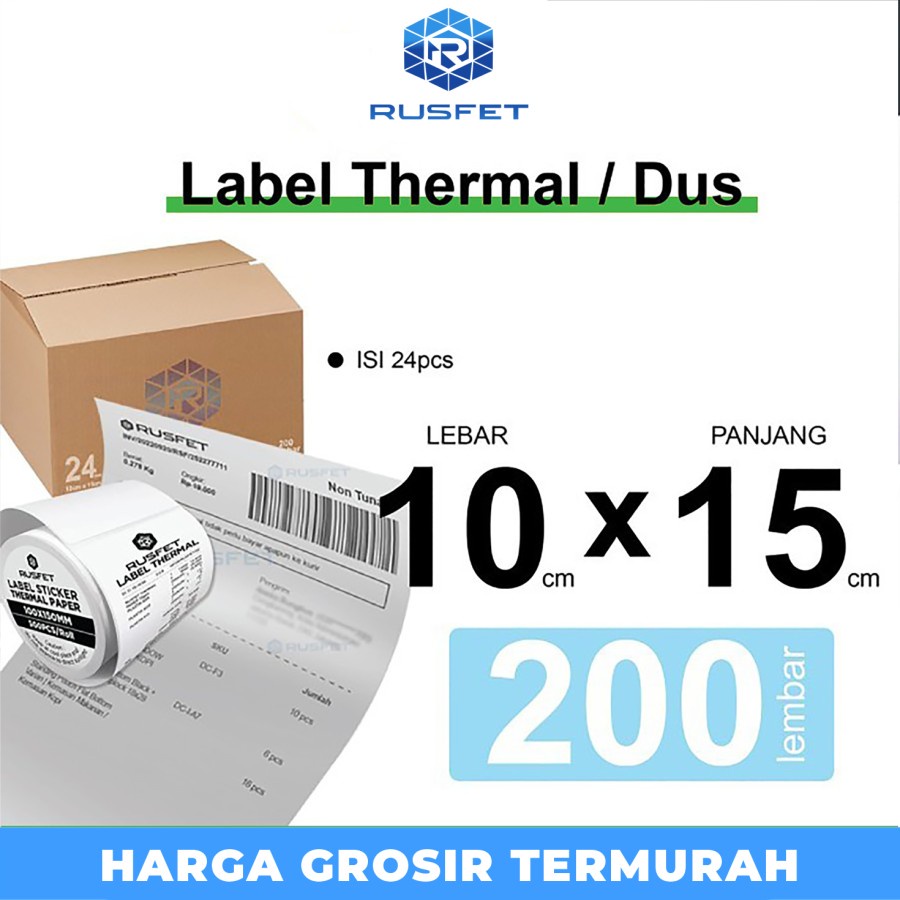 

Stiker Label Thermal Printer Resi Sticker Barcode POS A6 10x15cm / DUS