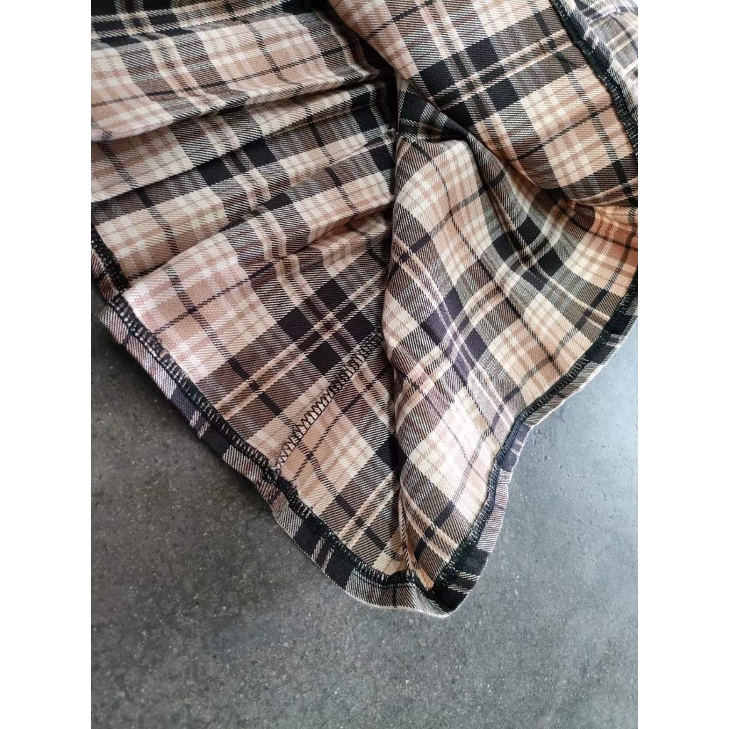 FIONA MINI DRESS KOTAK GOULEN COKLAT CASUAL WANITA JK