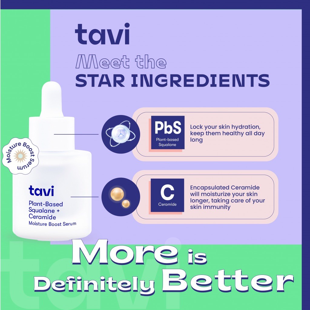 Tavi Plant-Based Squalane+Ceramide Moisture Boost Serum