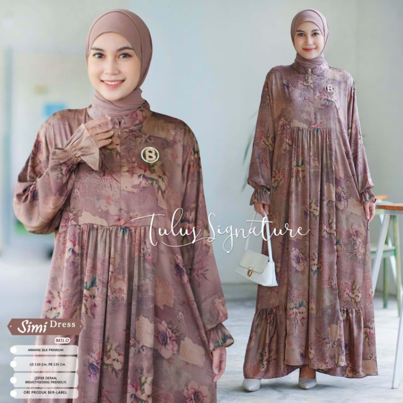 SIMI DRESS BY TULUS SIGNATURE / GAMIS MUSLIMAH / Dress wanita armani silk halus