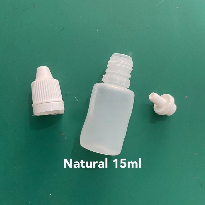 Botol Tetes 15ml Natural LDPE, TUTUP SEGEL (minimal 20pcs)