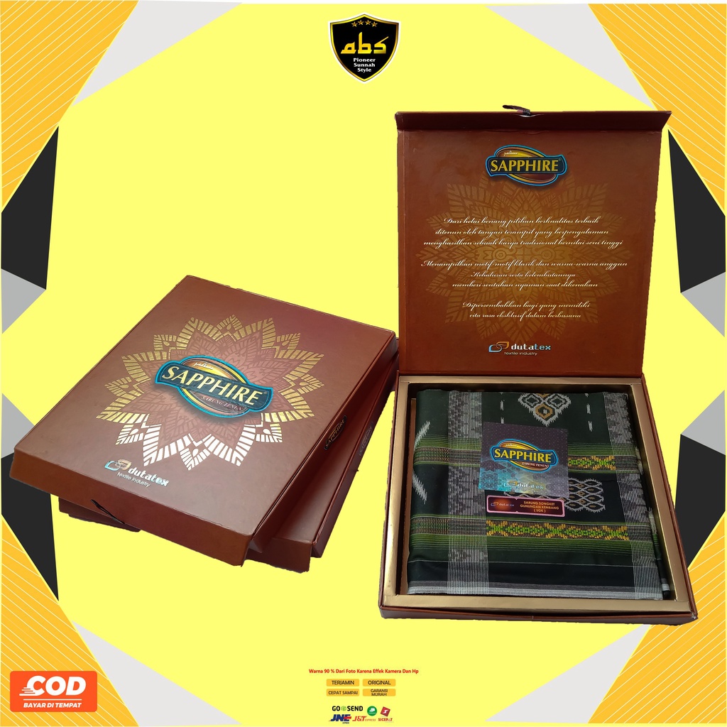 Sarung Sapphire Songket Premium Gunungan Kembang Sarung Warna Motif SGK Sarung Pria Wanita Dewasa