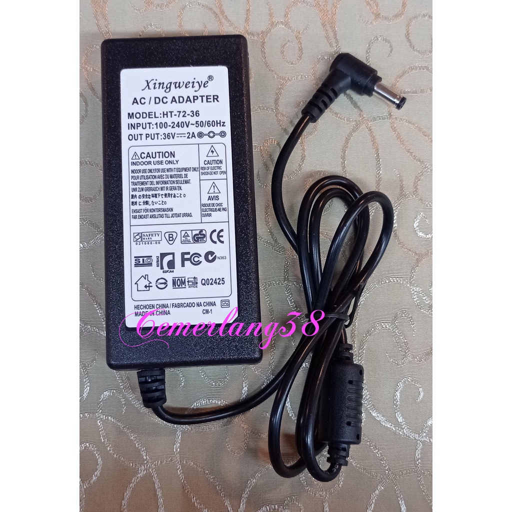 AC DC Charger 36V 2A 72W Switching Adaptor 36 V 2 A 72 W Power Supply 36volt 2amper 72watt