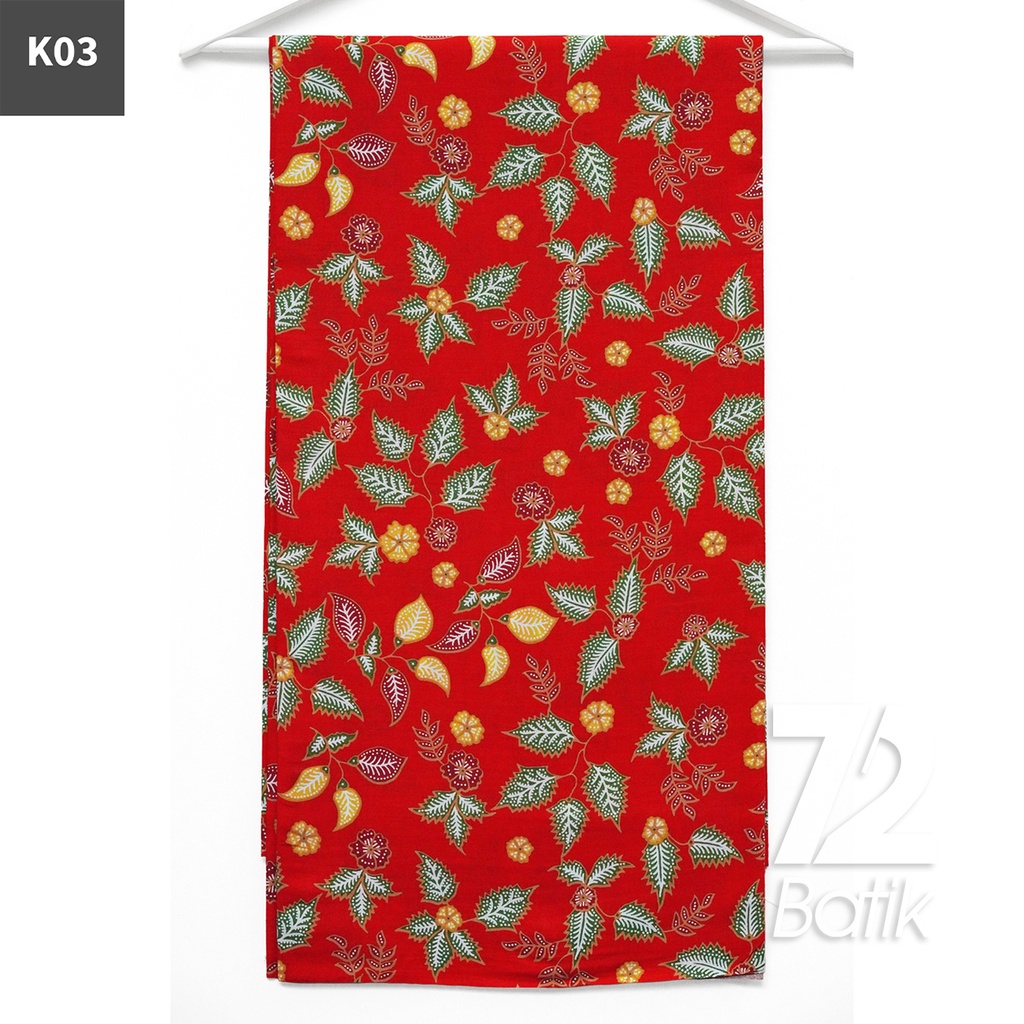 KAIN BATIK PREMIUM Bahan Katun Motif Daun Mint Merah 722721 Cap 72 Jarik Jarit Samping Kebat Panjang Batik Katun Modern Premium Bahan Seragam Batik Pernikahan Kantor Keluarga Murah Kamen Jadi Batik Bali Lembaran