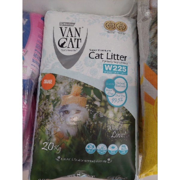 van cat 20 kg cat litter pasir kucing wangi lavender orange baby powder freh premium gumpal tidak be
