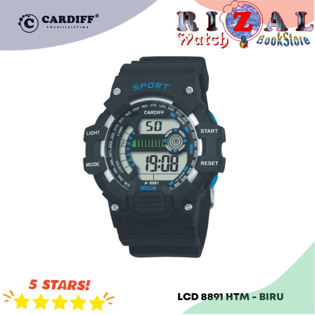Terlarisss CARDIFF LCD C 8891 Jam Tangan Sport Water Resist