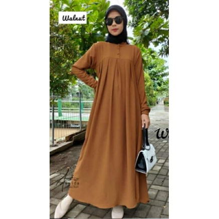 Aluna Midi Dress / Midi Dress Crinkle Airflow / Midi Dress Crinkle / Midi Dress Motif Polos