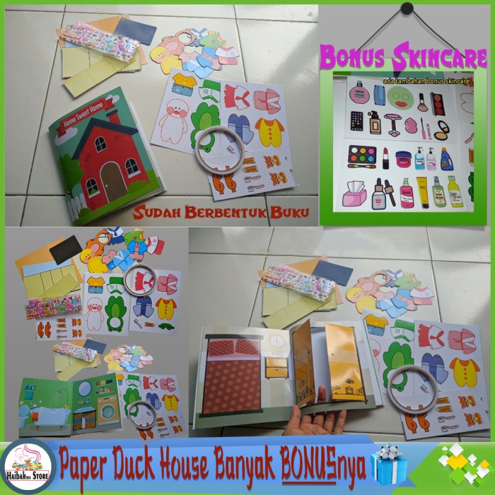Mainan Kertas Bebek Viral Paper Duck House Quite Book BELUM DIRANGKAI