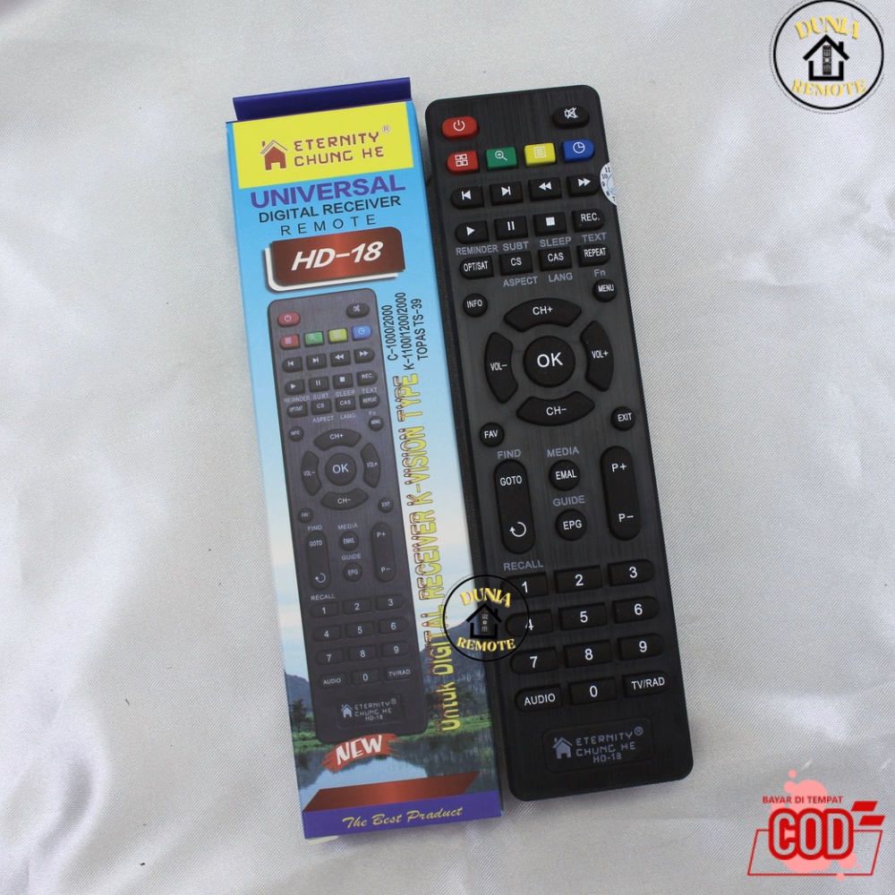 Remote Multi Digital Receiver Kvsion-Hd18 Bromo C2000 New K1100 K1200 K2000 C1000