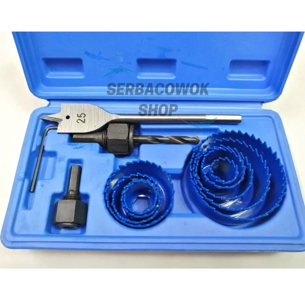 [EAWF86247] HoleSaw Kit Hole Saw Set 13 Pcs Mata Bor Pelubang Kayu PVC Termurah Berkualitas