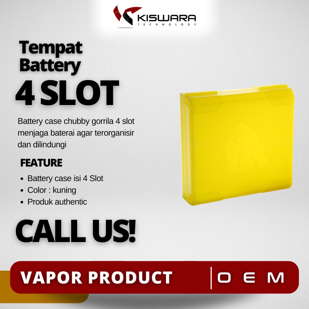 Battery Case Chubby Gorrila 4 Slot Authentic KUNING