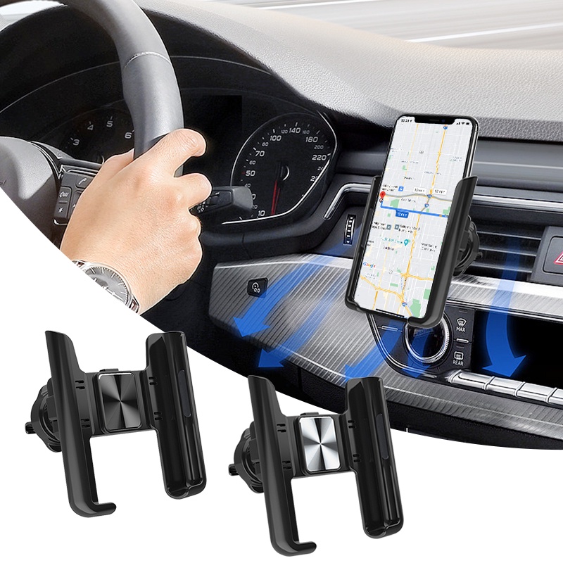 Car Phone Holder In Car Air Vent Clip Mount GPS Support Universal Gravity Dudukan Ponsel Mobil360 ° Holder Smartphone Dapat Diputar