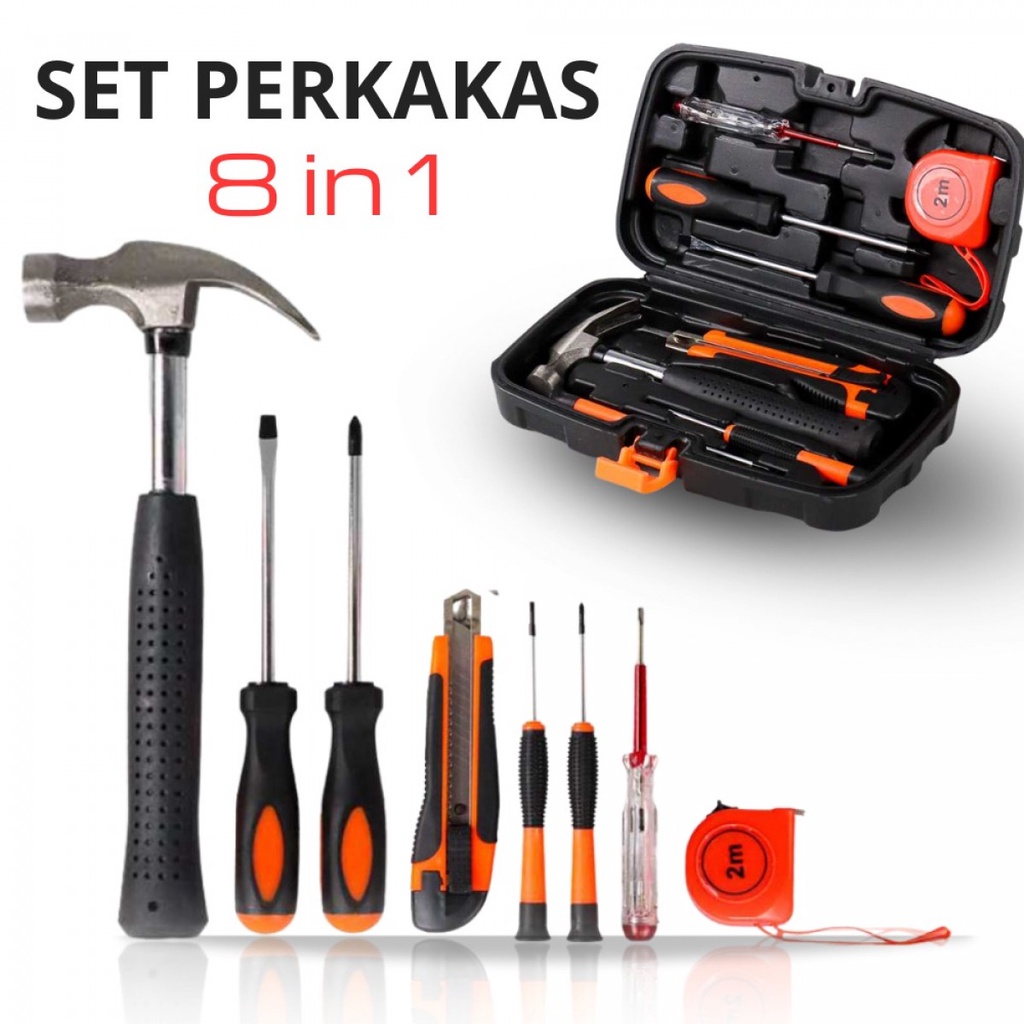 Taffware Set Alat Perkakas Rumah Komplit 8 in 1