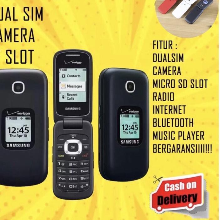 Depan [ BISA  ] HP SAMSUNG DUAL SIM B311V HANDPHONE LIPAT GSM HP MURAH UNIK MERAH PUTIH HITAM re