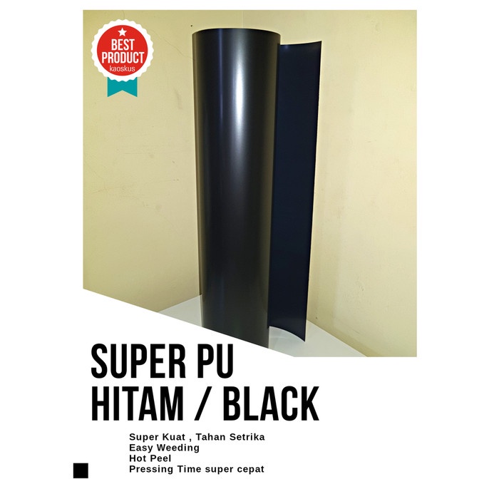 Super PU polyflex / poliflex / vinyl FREE CUTTING - Hitam