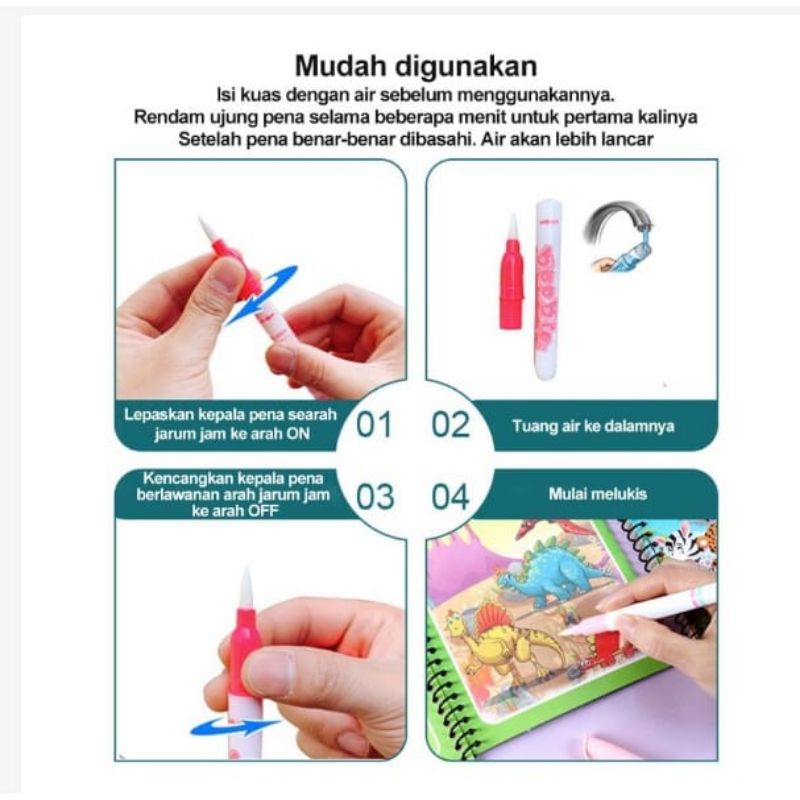 Medan Termurah Buku ajaib mewarnai untuk anak/ Magic water book drawing