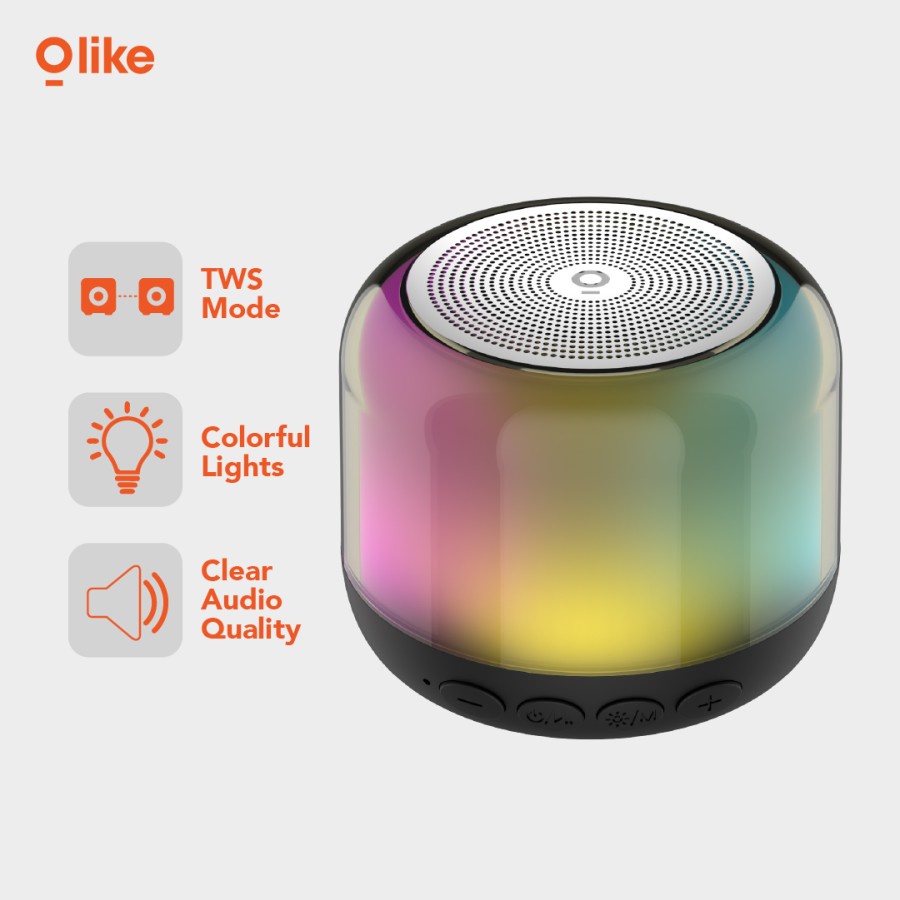 Olike Portable Speaker RGB Light Bluetooth 5.0 Smart TWS SF1