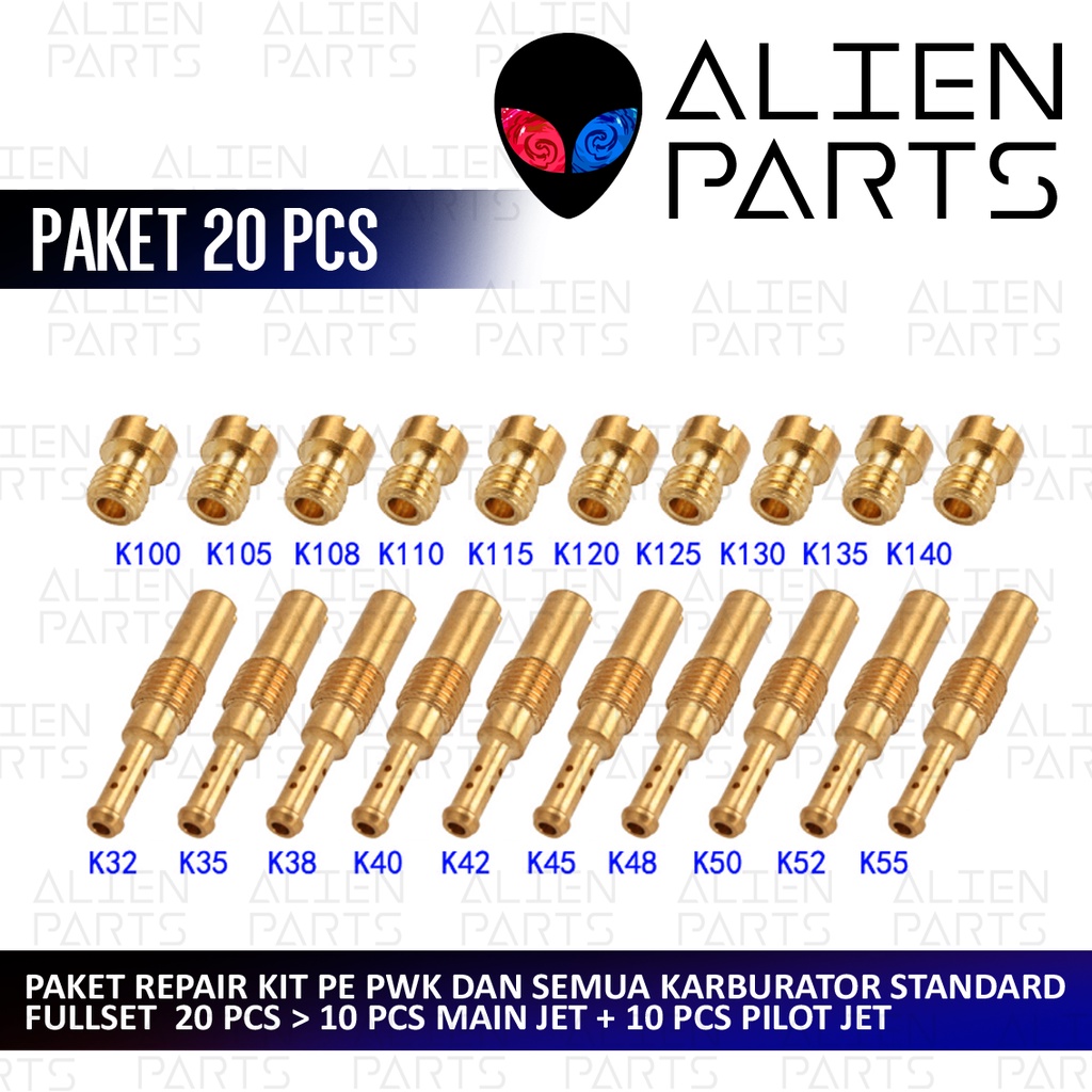 Jual Cod Pcs Paket Jet Pwk Pe Fullset Main Jet Pilot Mainjet Spuyer Repair Kit Pj Mj Men