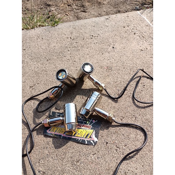 LAMPU SEIN LED CB NEW BESI CROOM 1 SET (2 BIJI/RITING CB LED SEN GL100 LAMPU SEN LED