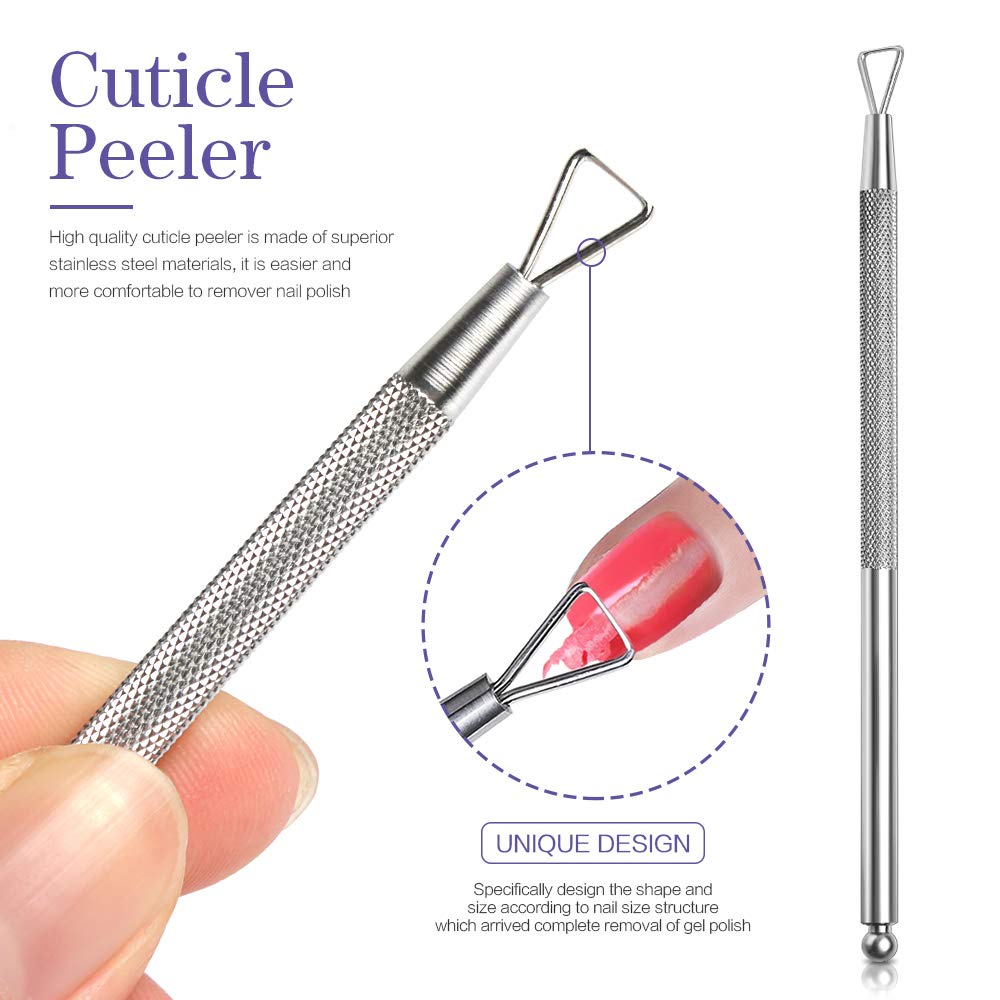 Nail Polish Remover Tool - Nail Gel Scraper Triangle Metal Nail Cleaner Peeler Scraper Remover 942#