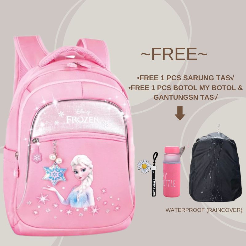 Tas Ransel Anak Disney Kartun Frozen Untuk Anak Perempuan Ransel Bahu Siswa Dasar Kapasitas Besar Ada Saku Laptop