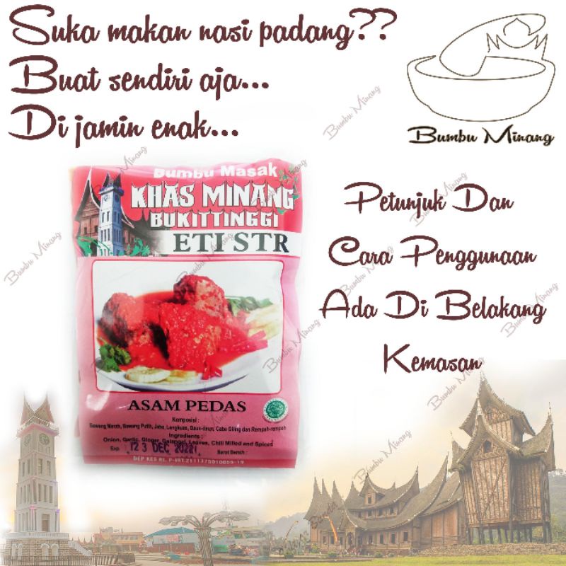 

bumbu minang asam pedas (asam Padeh) khas rumah makan padang Sumatra barat sumbar bukittinggi