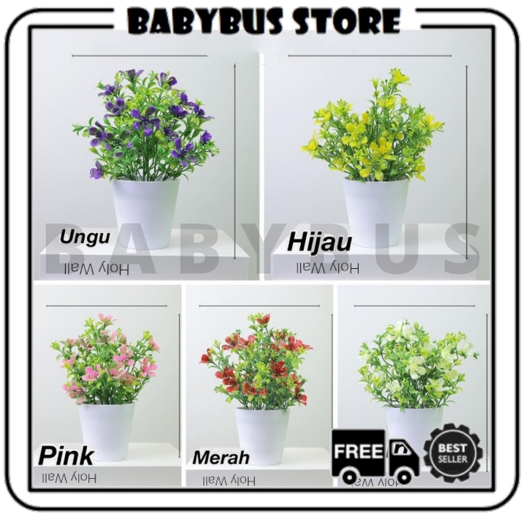 BBS POT60 Tanaman Bunga Hias Artificial Flower Decoration / Tanaman Bunga Plastik Dekorasi Rumah Import Murah