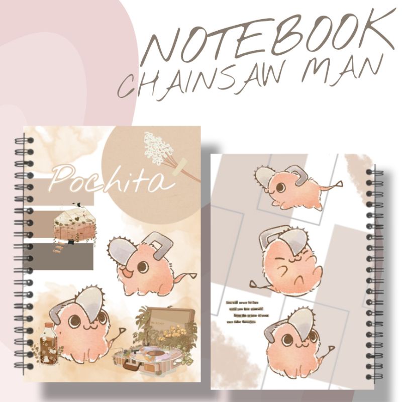 

Notebook Anime Pochita Chainsaw man Notebook spiral A6 Custom Anime