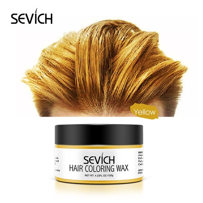 [BISA COD] Sevich Coloring Hair Wax Dye Cream Hair Gel Kuning Yellow 120G - Perlengkapan Alat Kecant