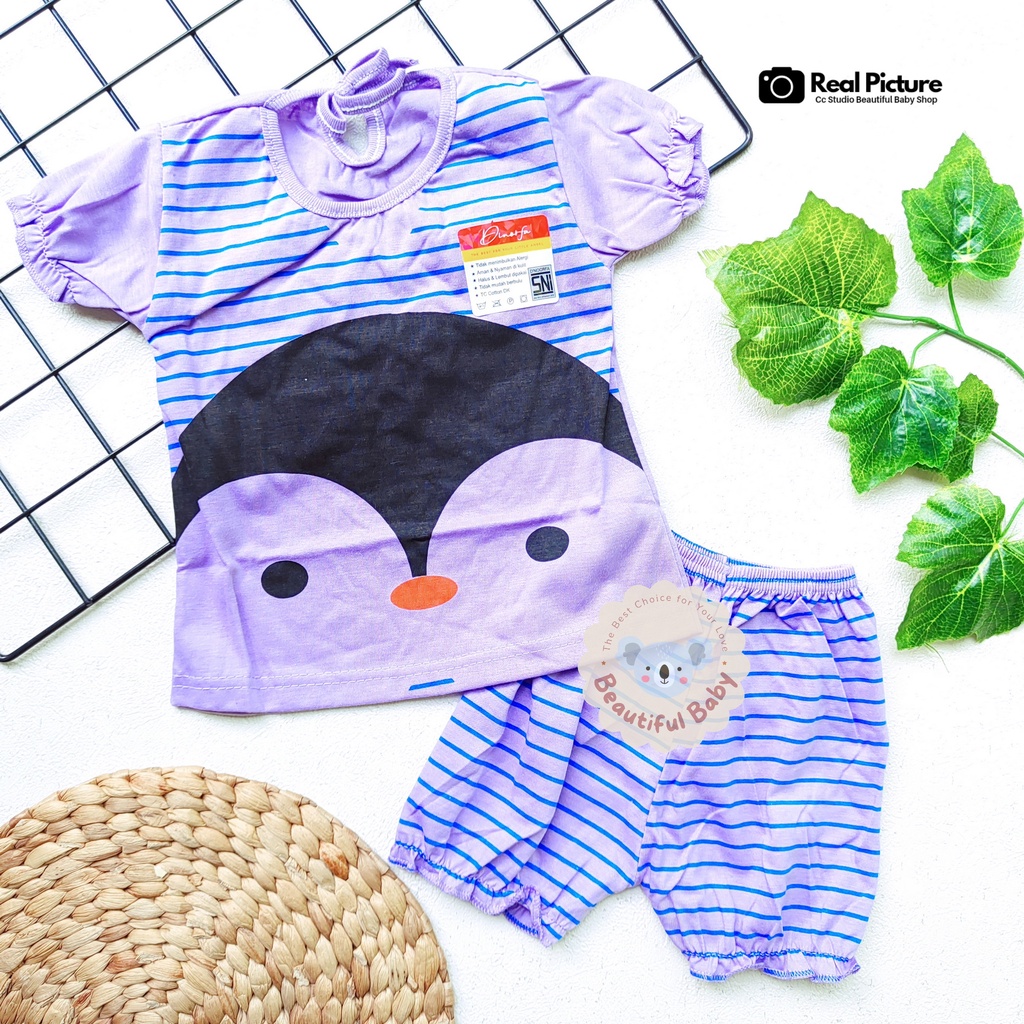 Baby.ou - Setelan Baju Bayi Perempuan Tangan Pendek Celana Panjang Motif Polka / Piyama Bayi Perempuan D'Noorfa