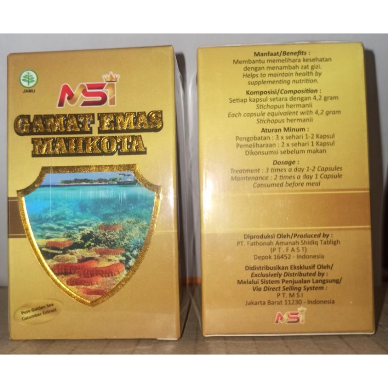 EXP 2027 Gamat MSI Teripang Obat Pasca Operasi Gamat Emas Mahkota MSI Original ORI