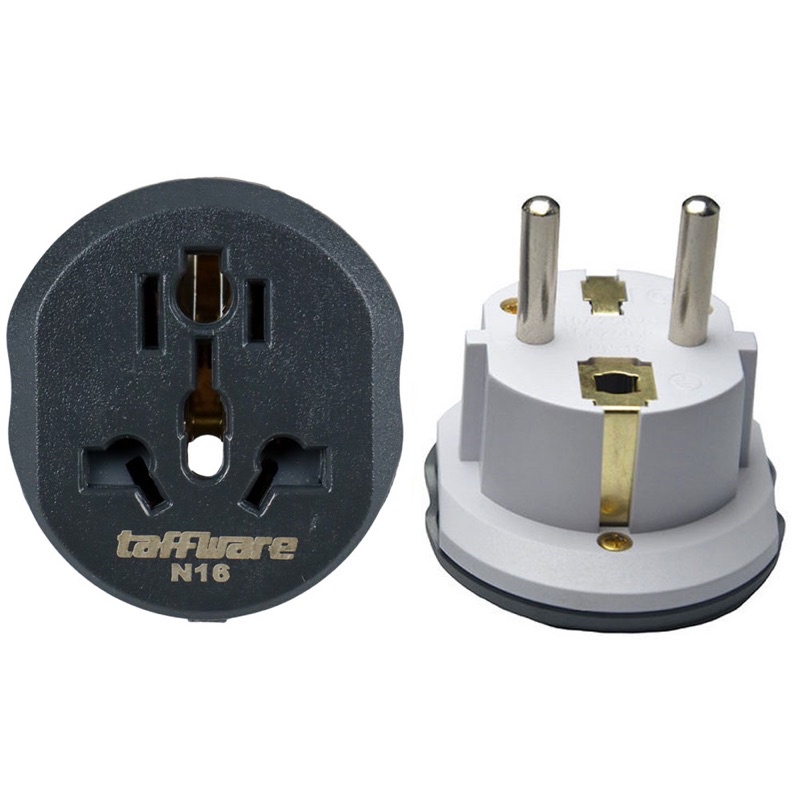 AUKTION LOOP UNIVERSAL TRAVEL ADAPTER AU IS UK TO EU PLUg 16A-N16 Taffware