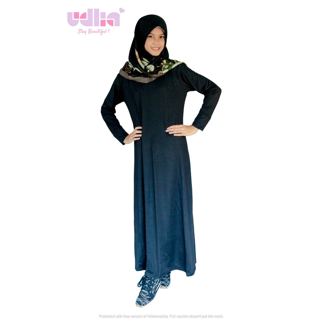 Udlia Gamis Polos Umbrella Jumbo Jersey Emboss