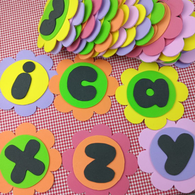 hiasan dinding alfabet A-Z bunga