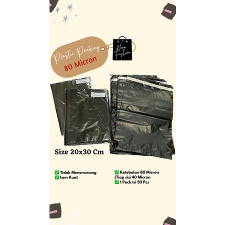 

size 20x30 Cm 80 micron plastik polymailer atau plastik packing paket isi 50 pcs