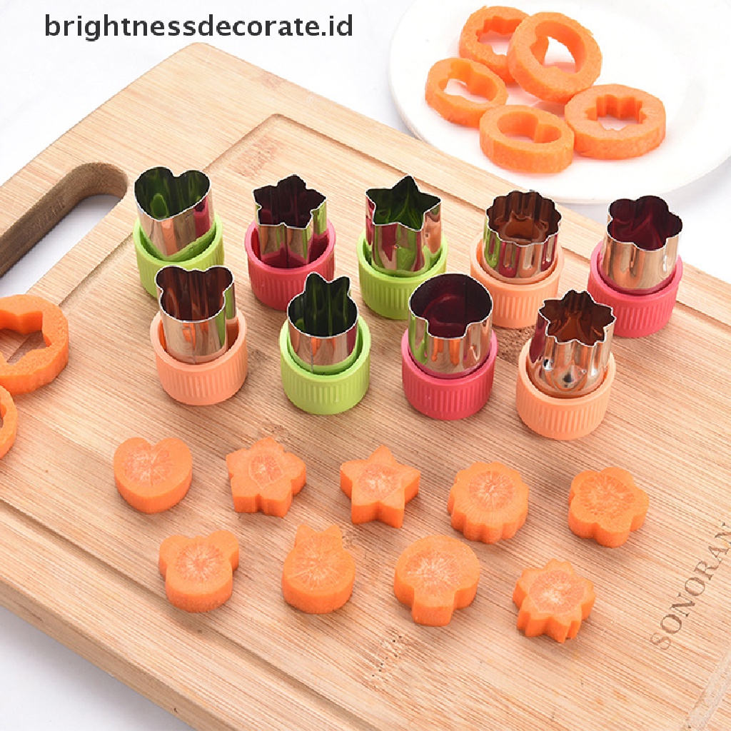 [Birth] 3pcs/set Bintang Bentuk Kelinci Sayuran Buah Pemotong Gagang Plastik Portable Alat Masak Stainless Steel Buah Cutg Die Gadget Dapur [ID]