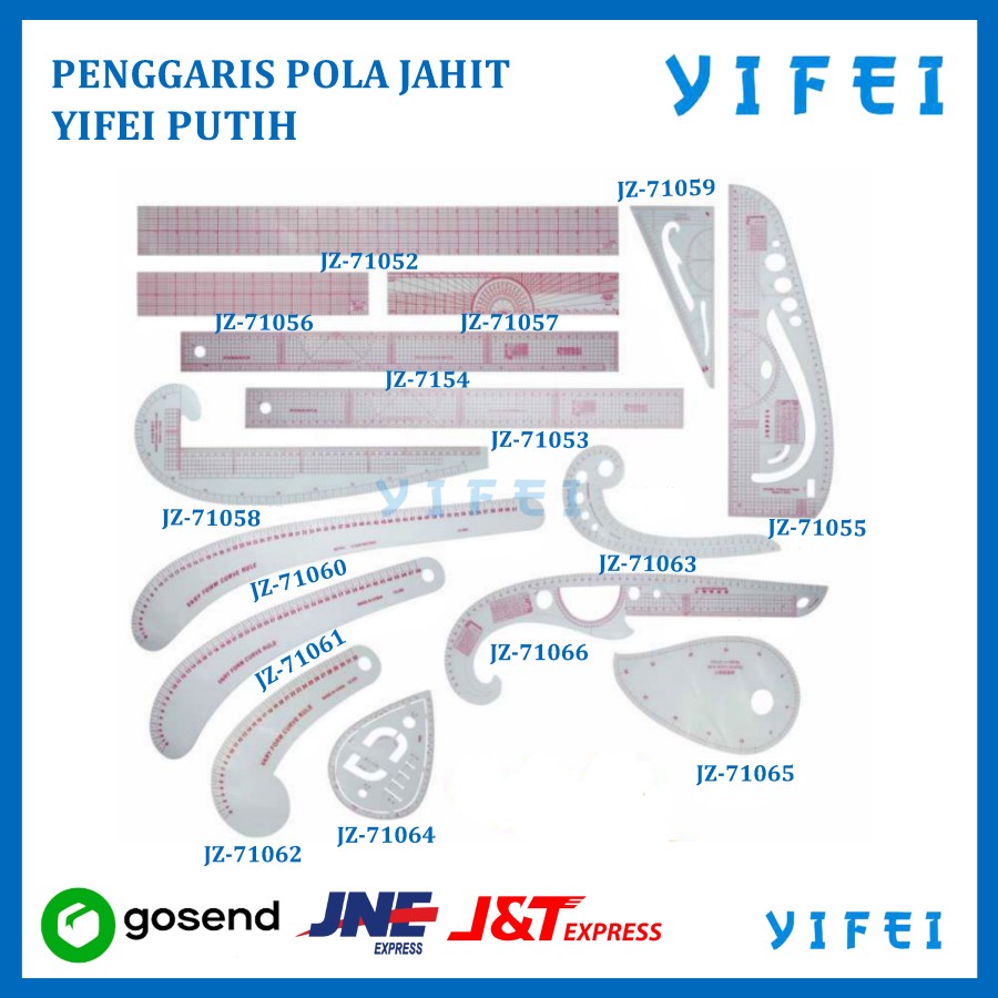 PENGGARIS POLA JAHIT PUTIH/PENGGARIS POLA JAHIT/PENGGARIS JAHIT YIFEI