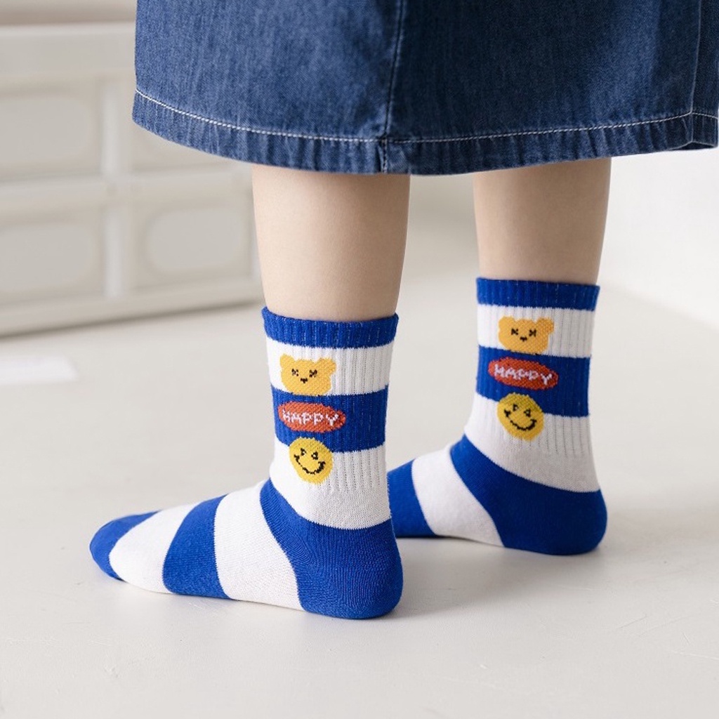 BRGUNIK Kaos Kaki Anak Motif Smiley Kaus Kaki Bayi Lucu KK050