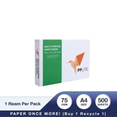 

Kertas Hvs Paperlite A4 75 Gsm Kertas Putih Print Fotocopy 500 Lembar - 1 Rim