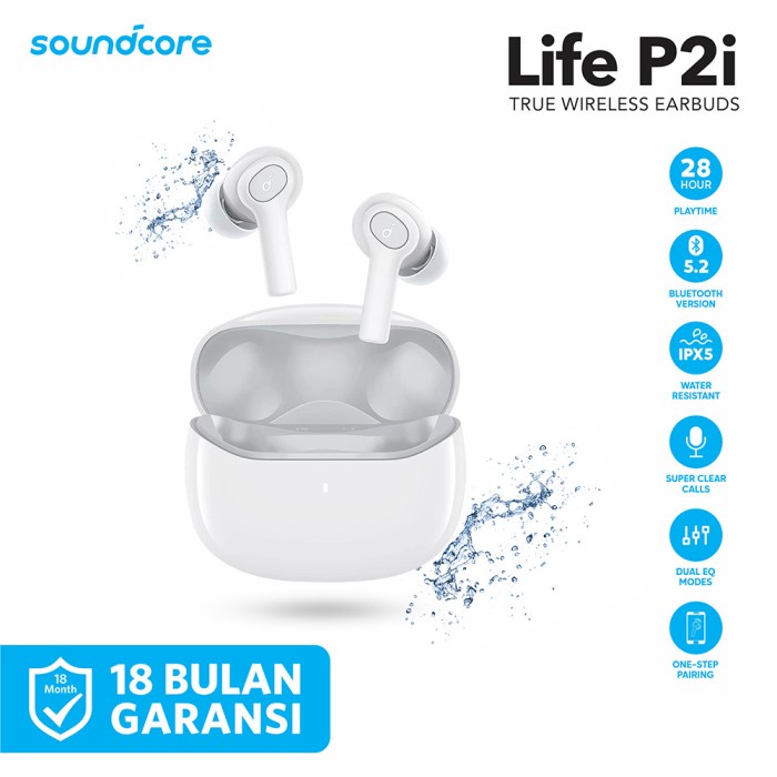 TRUE WIRELESS EARBUDS ANKER SOUNDCORE LIFE P2I - A3991 WHITE
