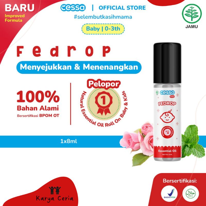 Cessa Merah Fedrop Essential Oil Meredakan Panas Demam Anak Bayi Menyejukan dan Menenangkan
